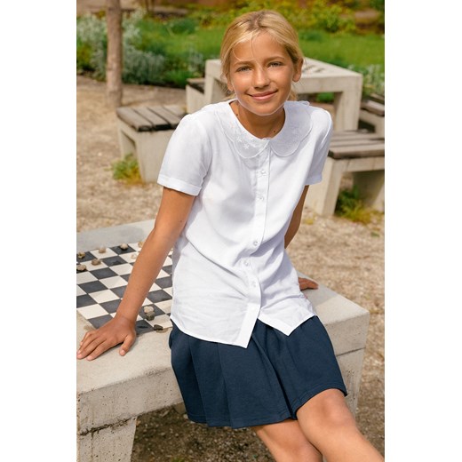 Biała elegancka koszula dla dziewczynki - krótki rękaw Lincoln & Sharks By 5.10.15. 158 5.10.15