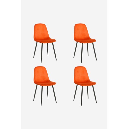 H & M - Zestaw 4 Tapicerowanych Krzeseł - Pomarańczowy H & M One Size H&M