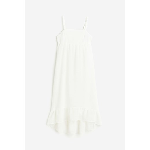 H & M - Krepowana sukienka z wiązanym detalem - Biały H & M S H&M