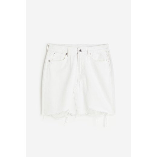 H & M - Dżinsowa spódnica mini - Biały H & M S H&M