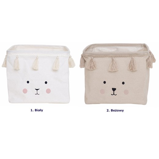 Beżowy kwadratowy pojemnik na maskotki - Toy 3X Elior One Size Edinos.pl