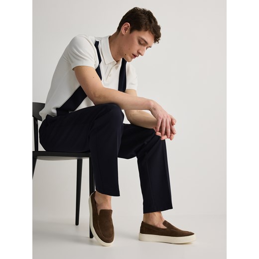 Reserved - Skórzane sneakersy - brązowy ze sklepu Reserved w kategorii Trampki męskie - zdjęcie 171831438