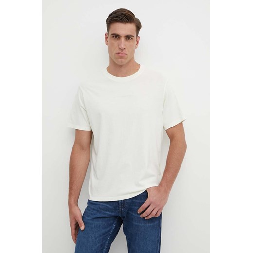 Pepe Jeans t-shirt bawełniany Dave Tee męski kolor beżowy z nadrukiem ze sklepu ANSWEAR.com w kategorii T-shirty męskie - zdjęcie 171831756