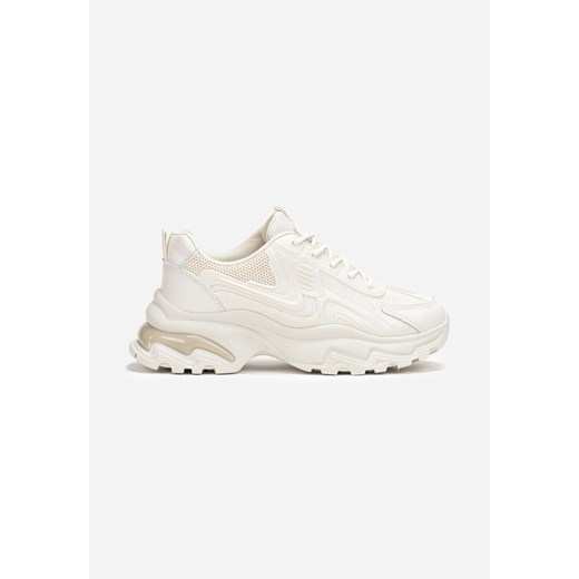 Beżowe Sznurowane Sneakersy na Grubej Podeszwie Elava Renee 38 renee.pl
