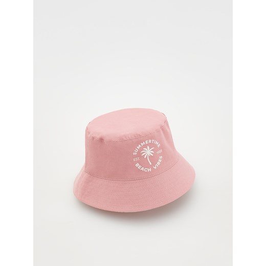 Reserved - Dwustronny bucket hat - pastelowy róż ze sklepu Reserved w kategorii Czapki dziecięce - zdjęcie 171931527
