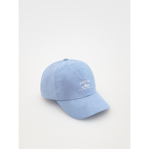 Reserved - Bawełniana czapka z daszkiem - niebieski ze sklepu Reserved w kategorii Czapki dziecięce - zdjęcie 171931535