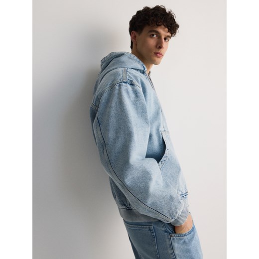 Kurtka męska Reserved z jeansu niebieska casual 