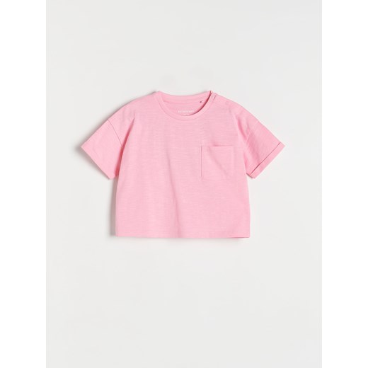Reserved - Bawełniany t-shirt - intensywny róż ze sklepu Reserved w kategorii Koszulki niemowlęce - zdjęcie 171931699