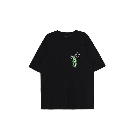 Cropp - Czarny t-shirt z printem front and back - czarny ze sklepu Cropp w kategorii T-shirty męskie - zdjęcie 171933705