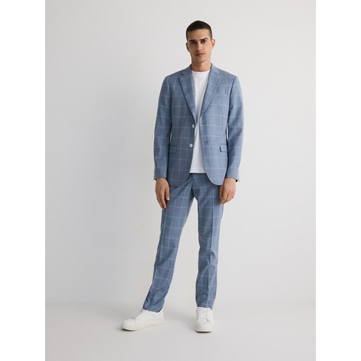 Reserved - Spodnie garniturowe slim fit - niebieski ze sklepu Reserved w kategorii Spodnie męskie - zdjęcie 171933817
