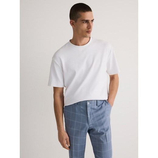 Reserved - Spodnie garniturowe slim fit - niebieski Reserved 52 Reserved