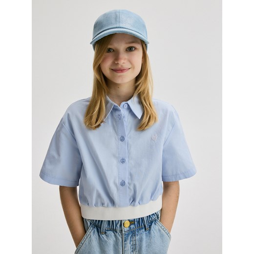 Reserved - Koszula ze ściągaczem - jasnoniebieski ze sklepu Reserved w kategorii Koszule dziewczęce - zdjęcie 171934025