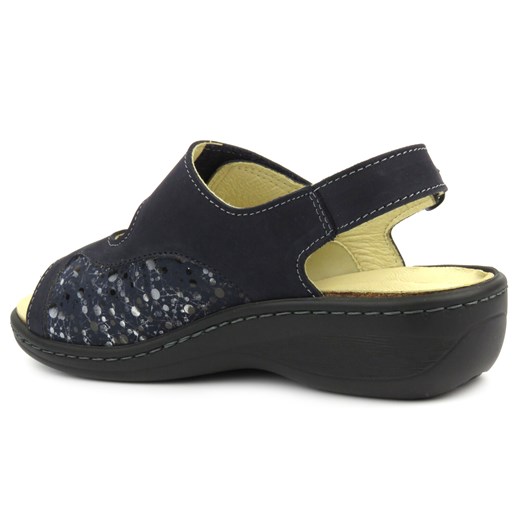 Sandały damskie Dr BRINKMANN na koturnie z klamrą 