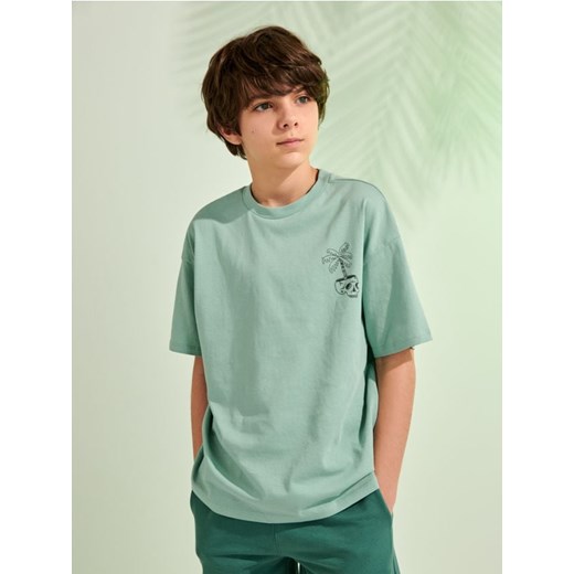 Sinsay - Koszulka z nadrukiem - zielony ze sklepu Sinsay w kategorii T-shirty chłopięce - zdjęcie 171937349