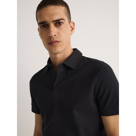 Reserved - Koszulka polo regular fit - ciemnoszary ze sklepu Reserved w kategorii T-shirty męskie - zdjęcie 171938758