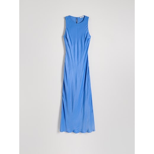 Reserved - Satynowa sukienka maxi z wiskozy - niebieski Reserved S Reserved