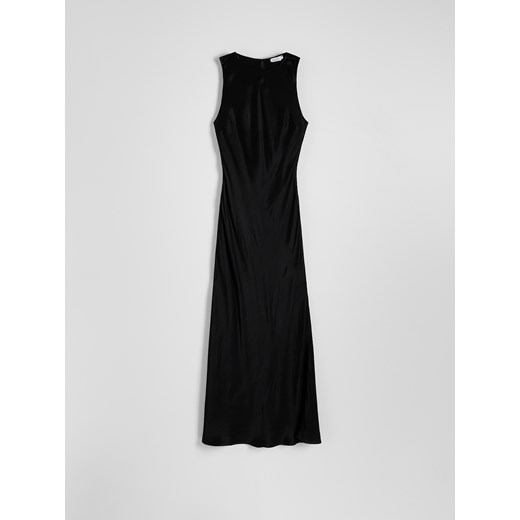 Reserved - Satynowa sukienka maxi z wiskozy - czarny Reserved M Reserved