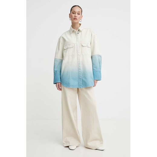 Stine Goya kurtka jeansowa damska kolor beżowy przejściowa oversize SG5630 ze sklepu ANSWEAR.com w kategorii Kurtki damskie - zdjęcie 171940227
