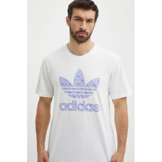 adidas Originals t-shirt bawełniany męski kolor biały z nadrukiem IS0205 ze sklepu ANSWEAR.com w kategorii T-shirty męskie - zdjęcie 171940377