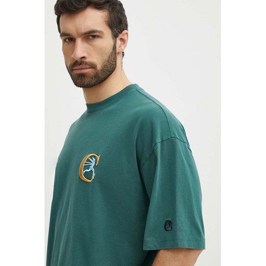 Champion t-shirt bawełniany męski kolor zielony z aplikacją 219999 ze sklepu ANSWEAR.com w kategorii T-shirty męskie - zdjęcie 171940415