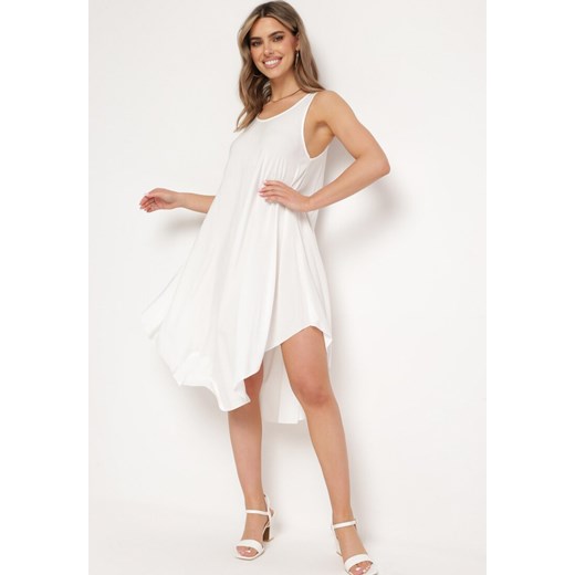 Biała Rozkloszowana Sukienka z Bawełny Tesaxelle ze sklepu Born2be Odzież w kategorii Sukienki - zdjęcie 171942018