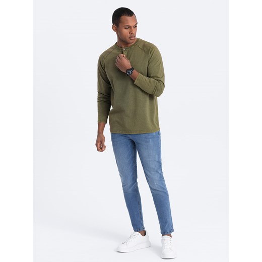 T-shirt męski Ombre z bawełny z długim rękawem