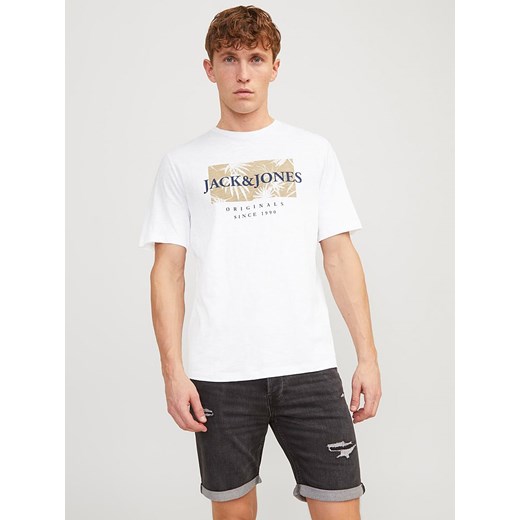 T-shirt męski Jack & Jones biały z krótkim rękawem 