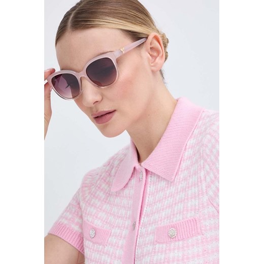 Guess okulary przeciwsłoneczne damskie kolor różowy GU7877_5374T ze sklepu ANSWEAR.com w kategorii Okulary przeciwsłoneczne damskie - zdjęcie 171950828
