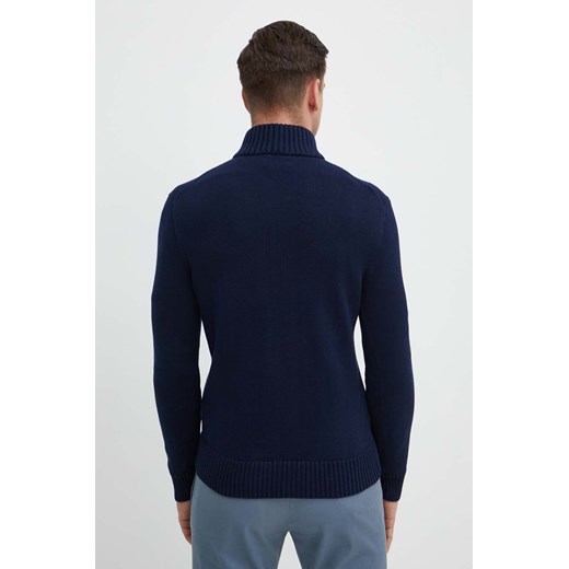 Polo Ralph Lauren sweter bawełniany kolor niebieski ciepły ze sklepu ANSWEAR.com w kategorii Swetry męskie - zdjęcie 171950949
