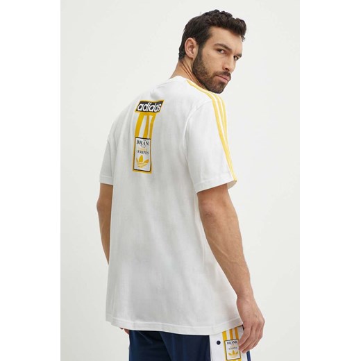 adidas Originals t-shirt bawełniany męski kolor biały z aplikacją IU2360 ze sklepu ANSWEAR.com w kategorii T-shirty męskie - zdjęcie 171951026