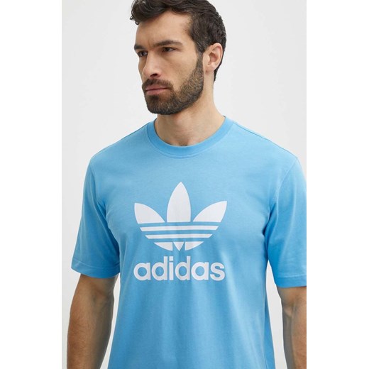 adidas Originals t-shirt bawełniany męski kolor niebieski z nadrukiem IR7980 ze sklepu ANSWEAR.com w kategorii T-shirty męskie - zdjęcie 171951366