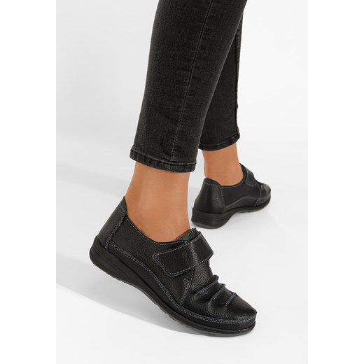 Czarne skórzane mokasyny Amera ze sklepu Zapatos w kategorii Półbuty damskie - zdjęcie 171951417