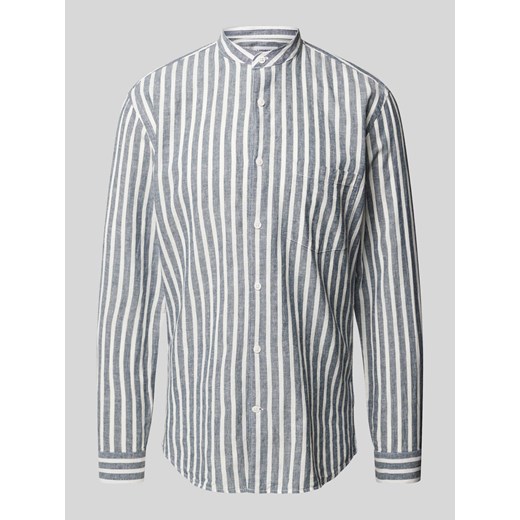 Koszula lniana o kroju Slim Fit z wzorem w paski ze sklepu Peek&Cloppenburg  w kategorii Koszule męskie - zdjęcie 171952395