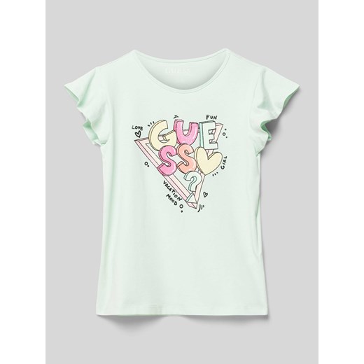 T-shirt z nadrukiem z logo ze sklepu Peek&Cloppenburg  w kategorii Bluzki dziewczęce - zdjęcie 171953027