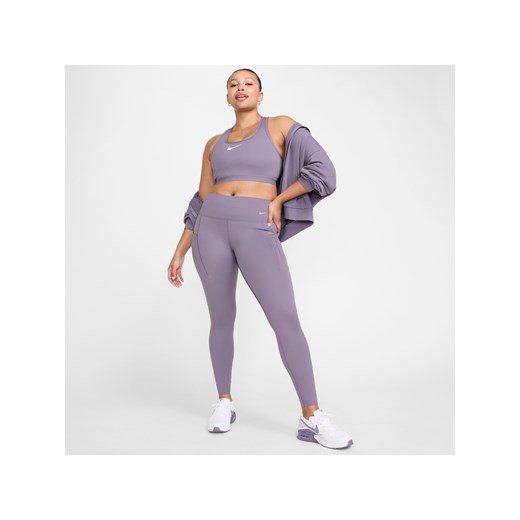 Damskie legginsy o pełnej długości ze średnim stanem i kieszeniami zapewniające mocne wsparcie Nike Go - Fiolet ze sklepu Nike poland w kategorii Spodnie damskie - zdjęcie 171953056