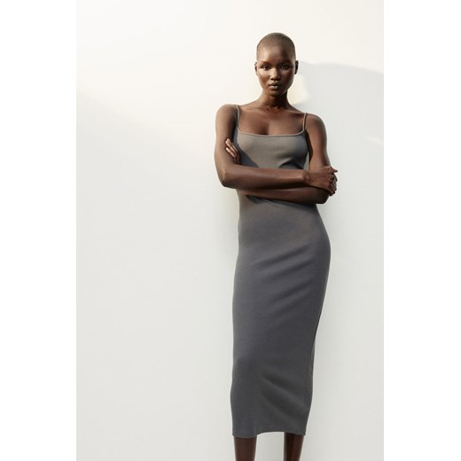H & M - Długa sukienka na ramiączkach - Szary H & M XL H&M