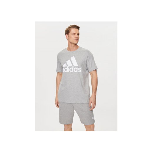 adidas T-Shirt Essentials Single Jersey Big Logo T-Shirt IC9350 Szary Regular Fit ze sklepu MODIVO w kategorii T-shirty męskie - zdjęcie 171953877