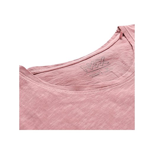 Różowa bluzka damska Alpine Pro z krótkimi rękawami z okrągłym dekoltem 
