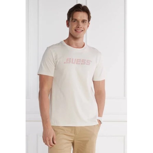 T-shirt męski Guess z bawełny na wiosnę 