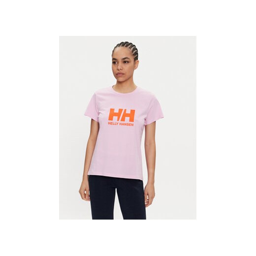 Helly Hansen T-Shirt W Hh Logo T-Shirt 2.0 34465 Różowy Regular Fit ze sklepu MODIVO w kategorii Bluzki damskie - zdjęcie 171956079