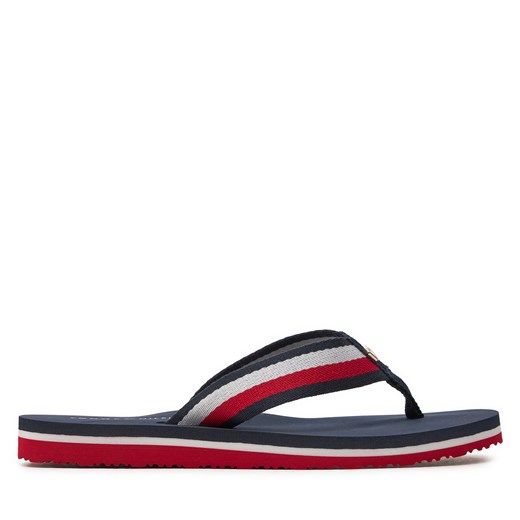 Japonki Tommy Hilfiger Corporate Beach Sandal FW0FW07986 Red White Blue 0G0 ze sklepu eobuwie.pl w kategorii Klapki damskie - zdjęcie 171956898