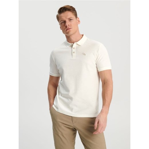 Sinsay - Koszulka polo - kremowy ze sklepu Sinsay w kategorii T-shirty męskie - zdjęcie 171958047