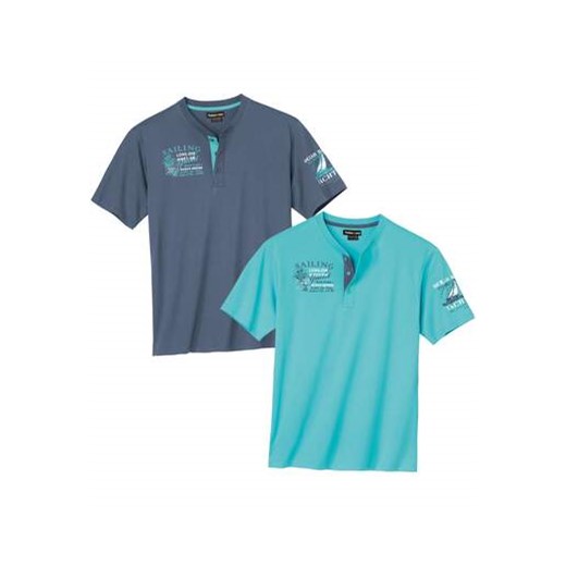 Zestaw 2 koszulek z dekoltem z guzikami Sailing ze sklepu Atlas For Men w kategorii T-shirty męskie - zdjęcie 171958819