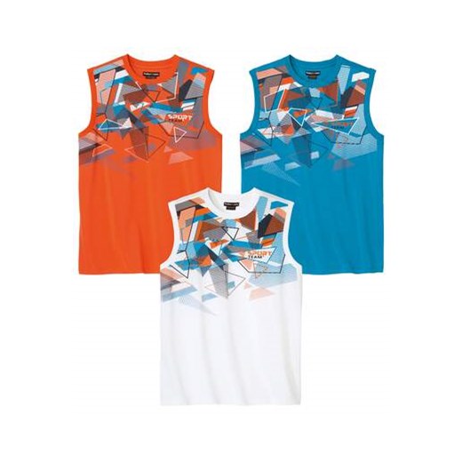 Zestaw 3 koszulek bez rękawów Sport Team ze sklepu Atlas For Men w kategorii T-shirty męskie - zdjęcie 171958836