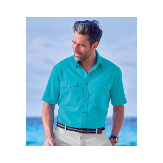 Koszula z lnu i bawełny Mallorca ze sklepu Atlas For Men w kategorii Koszule męskie - zdjęcie 171958838