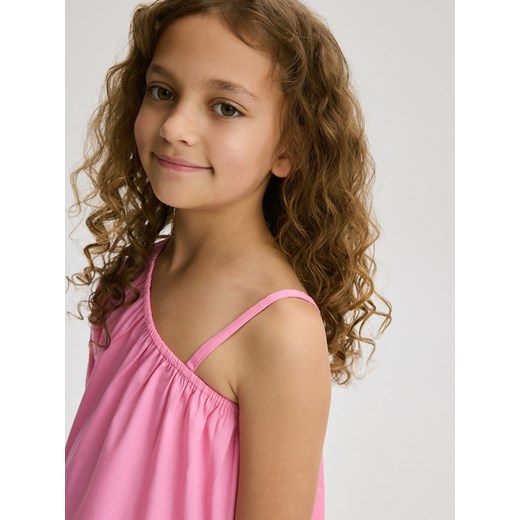 Reserved - Sukienka typu hiszpanka - różowy Reserved 122 (6-7 lat) Reserved