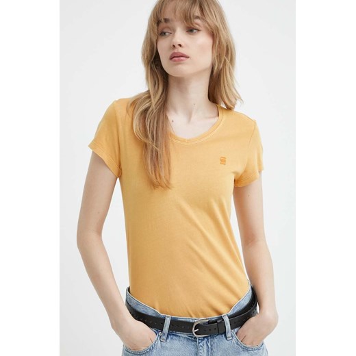 G-Star Raw t-shirt bawełniany kolor pomarańczowy ze sklepu ANSWEAR.com w kategorii Bluzki damskie - zdjęcie 171959456