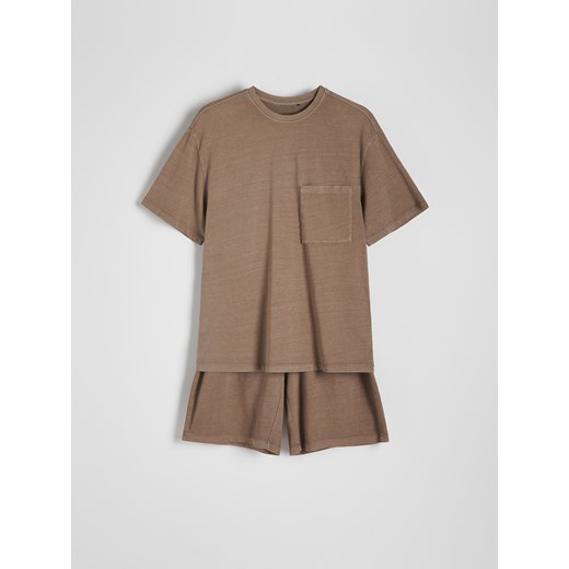 Reserved - Dwuczęściowa piżama - beżowy ze sklepu Reserved w kategorii Piżamy męskie - zdjęcie 171960719
