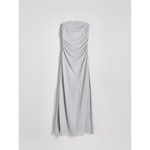Reserved - Dzianinowa sukienka maxi metalicznym połyskiem - srebrny ze sklepu Reserved w kategorii Sukienki - zdjęcie 171960779