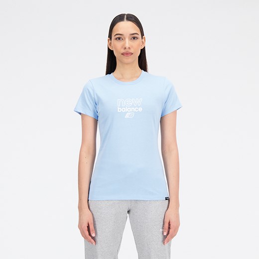 Koszulka damska New Balance WT33507BLZ – niebieska ze sklepu New Balance Poland w kategorii Bluzki damskie - zdjęcie 171960855